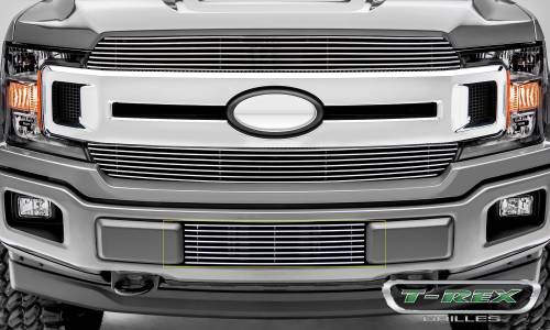 T-Rex Billet - 25571 | T-Rex Billet Series Bumper Grille | Horizontal | Aluminum | Polished | 1 Pc | Overlay