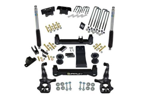 SuperLift - K299B | Superlift 4 inch Suspension Lift Kit with Bilstein Rear Shocks (2019-2024 Silverado, Sierra 1500 AT4 & Trailboss 4WD)