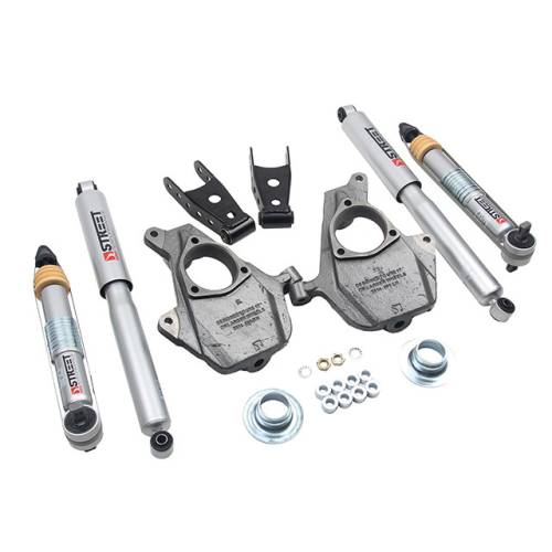 Belltech - 1010SP | Belltech 2 Inch Front / 2 or 3 Inch Rear Complete Lowering Kit with Street Performance Shocks (2014-2018 Silverado/Sierra 1500 2WD/4WD)