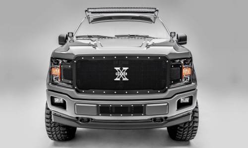 T-Rex Billet - 6715711 | T-Rex X-Metal Series Studded Mesh Grille | Small Mesh | Mild Steel | Black | Chrome Studs | 1 Pc | Replacement