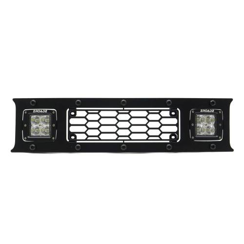 T-Rex Billet - 7325711-BR | T-Rex Stealth Laser Torch Series Bumper Grille | Laser Cut Pattern | Mild Steel | Black | Black Studs | 1 Pc | Overlay | Incl. 3 in. LED Cube Light