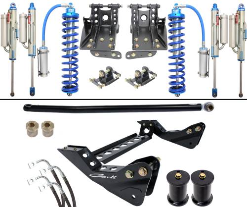 Carli Suspension - CS-F45-CO25-BYP-05 | Carli Suspension Carli Tuned King 2.5" Remote Reservoir Shocks 4.5" Lift Coilover Bypass System For Ford F-250/F-350 4WD | 2005-2007 | Diesel