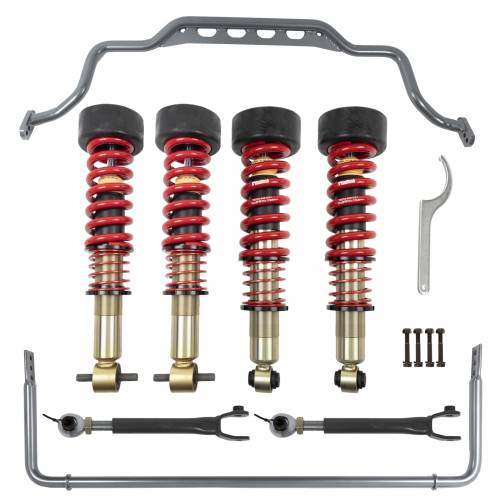 Belltech - 1036HK | Belltech 0.5 to 3 Inch Front / 1-4.5 Inch Rear Complete Lowering Kit with Street Performance Coilovers  & Sway Bars (2021-2026 Suburban, 2021-2024 Yukon 2WD/4WD)