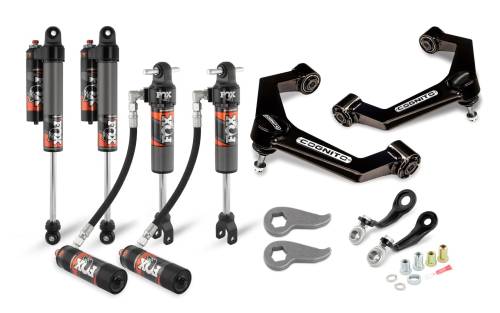 Cognito Motorsports - 210-P0930 | Cognito 3 Inch Elite Leveling Kit with Fox Elite 2.5 Reservoir Shocks (2020-2024 Silverado, Sierra 2500 HD, 3500 HD 2WD/4WD)