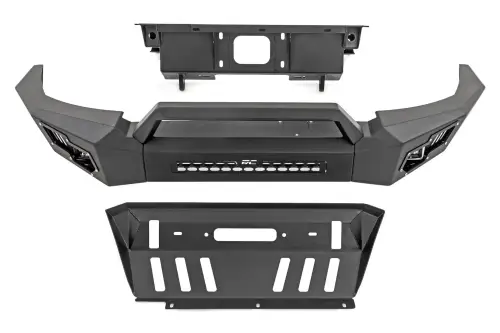 Rough Country - 10811 | Rough Country Front Bumper With Black Series LED Cube Lights For Toyota Tacoma | 2005-2015