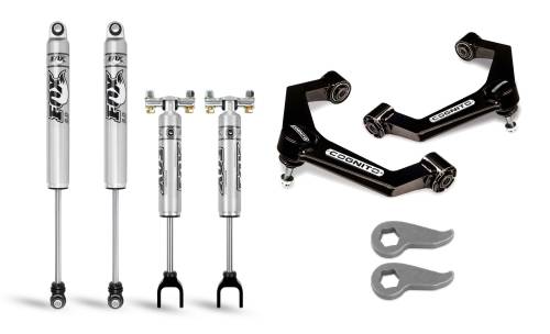 Cognito Motorsports - 110-P0884 | Cognito 3 Inch Performance Uniball Leveling Kit With Fox PS 2.0 IFP Shocks (2020-2024 Silverado, Sierra 2500 HD, 3500 HD 2WD/4WD)