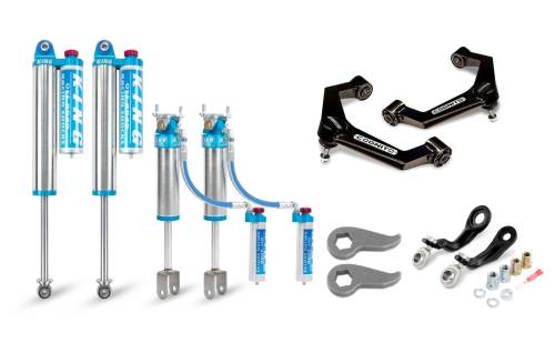 Cognito Motorsports - 510-P0933 | Cognito 3 Inch Elite Leveling Kit with King 2.5 Reservoir Shocks (2011-2019 Silverado Sierra 2500/3500 2WD/4WD)