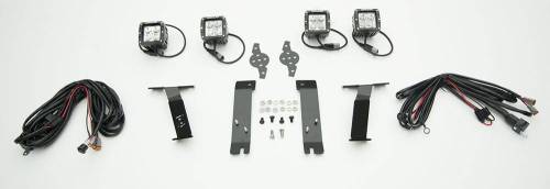 ZROADZ - Z365462-KIT4 | ZROADZ Hood Hinge LED Kit with (4) 3 Inch LED Pod Lights (2011-2016 F250, F350 Super Duty)