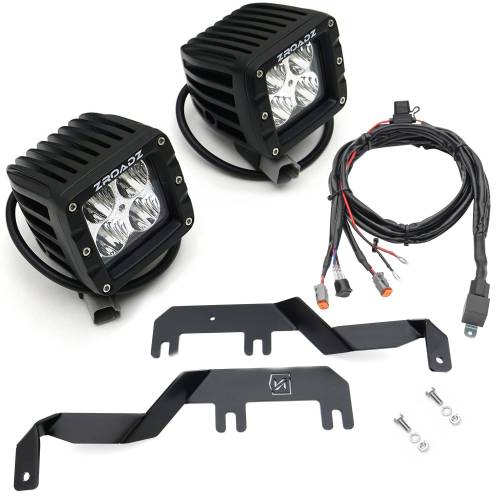 ZROADZ - Z365471-KIT2 | ZROADZ Hood Hinge LED Kit with (2) 3 Inch LED Pod Lights (2017-2022 F250, F350 Super Duty)