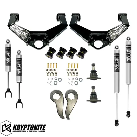 Kryptonite - KR20STAGE3FOX | Kryptonite Stage 3 Leveling Kit With Fox Shocks (2020-2025 Silverado, Sierra 2500 HD, 3500 HD)
