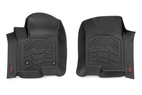 Rough Country - SM2161 | Rough Country Sure Fit Floor Mats For Chevrolet Silverado / GMC Sierra 1500/2500 HD, 3500 HD (2019-2015) | First Row, Seat Style Bucket Seats