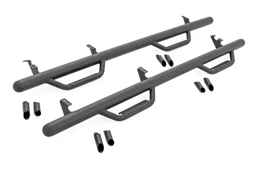 Rough Country - RCT0786CCA  | Rough Country Nerf Steps Cab Length For CrewMax Toyota Tundra 2/4WD | 2007-2021