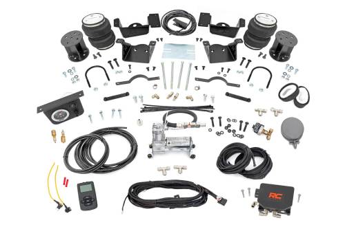 Rough Country - 100347WC | Rough-Country Air Spring Kit with Onboard Air Compressor & Wireless Controller (2020-2024 Silverado, Sierra 2500 HD, 3500 HD W/ 7 Inch Lift)