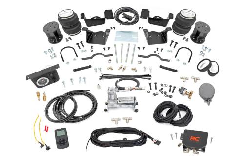 Rough Country - 100345WC | Rough Country Air Spring Kit | 3-5 Inch Lift with Onboard Air Compressor & Wireless Remote (2020-2025 Silverado, Sierra 2500 HD, 3500 HD 2WD/4WD)