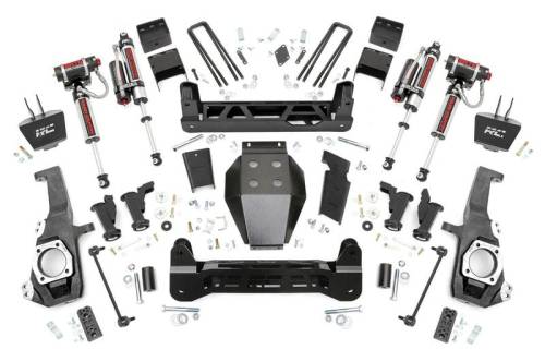 Rough Country - 11040 | Rough Country 5 Inch Lift Kit Torsion Drop M1 Monotube Shocks (2020-2024 Silverado, Sierra 2500 HD 4WD)