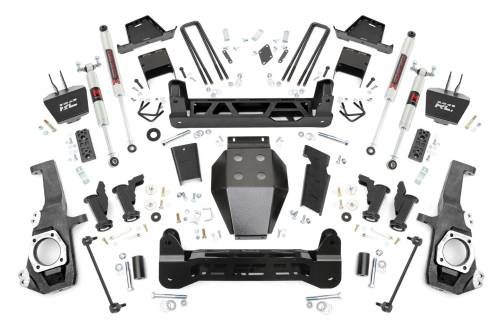 Rough Country - 11740 | Rough Country 7 Inch Lift Kit Torsion Drop M1 Monotube Shocks (2020-2024 Silverado, Sierra 2500 HD 4WD)