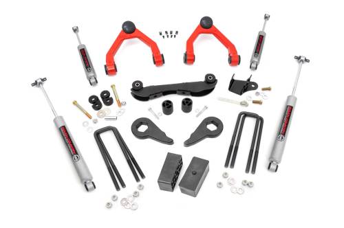 Rough Country - 16530RED | Rough Country 2-3 Inch Lift Kit | Rear Blocks | Chevrolet/GMC C1500/K1500 Truck/SUV (88-99)