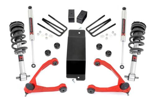 Rough Country - 27740RED | Rough Country 3.5 Inch Lift Kit | UCA | M1 Struts | Chevrolet/GMC 1500 (07-13)