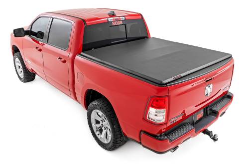 Rough Country - 41307550 | Rough-Country Bed Cover | Tri Fold | Soft | 5'7" Bed | Ram 1500 (19-24)/1500 TRX (21-24)