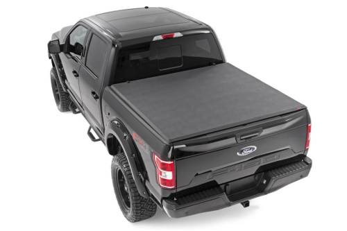 Rough Country - 41521550 | Rough Country Soft Tri-Fold Bed Cover (2021-2024 F150 Pickup 2WD/4WD | 5'7" Bed)