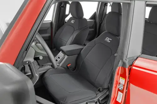 Rough Country - 91059 | Rough Country Seat Covers For Ford Bronco 4WD | With Rear Folding Armrest