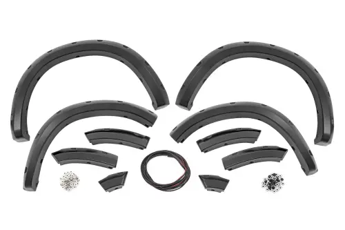 Rough Country - F-D10911B | Rough Country Pocket Fender Flares Ram 1500 2WD/4WD (2009-2024) | Flat Black