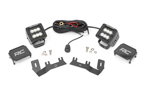Rough Country - 71053 | Rough-Country LED Ditch Light Kit | 2in Black Series Flood Beam (2014-2018 Silverado, Sierra 1500)