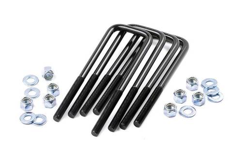 Rough Country - 7627 | Rough Country Universal Square U-Bolt Kit | 9/16 in Thread Size, 8.5 in Inside Length, 3.25 in Inside Width