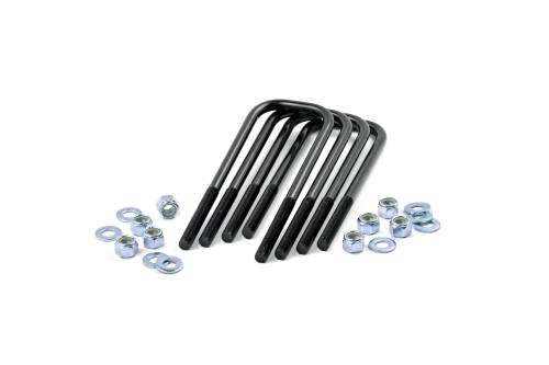 Rough Country - 7650 | Rough Country Universal Large Radius Semi Round U-Bolt Kit | 9/16 in Thread Size, 10.0 in Inside Length, 3.125 in Inside Width