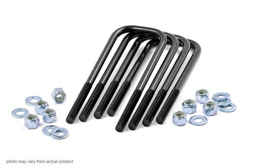 Rough Country - 7653 | Rough Country Universal Large Radius Semi Round U-Bolt Kit | 9/16 in Thread Size, 11.5 in Inside Length, 3.125 in Inside Width