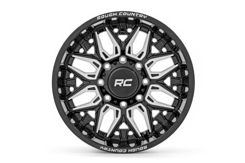 Rough Country - 86201012 | Rough Country 86 Series Wheel | One-Piece | Gloss Black | 20x10 | 6x5.5 | -25mm