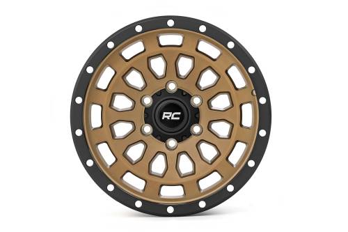 Rough Country - 87170912 | Rough Country 87 Series Wheel | Simulated Beadlock | Bronze/Black | 17x8.5 | 6x5.5 | +0mm
