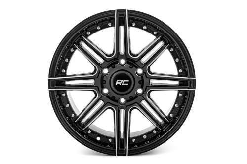 Rough Country - 88170912 | Rough Country 88 Series Wheel | One-Piece | Gloss Black | 17x8.5 | 6x5.5 | -12mm