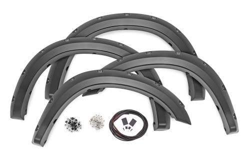 Rough Country - F-D21011A-PSC | Rough Country Pocket Fender Flares For Ram 2500/3500 (2011-2018) | Billet Silver