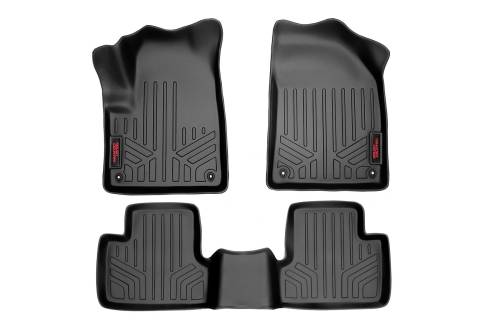 Rough Country - M-61702 | Rough Country Floor Mats For Jeep Cherokee KL 2WD/4WD | Front & Second Row