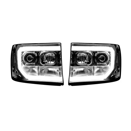 Recon Truck Accessories - 264271CLC | Recon Projector Headlights OLED Halos & DRL Clear/Chrome (2007-2013 Sierra 1500, 2500 HD, 3500 HD)