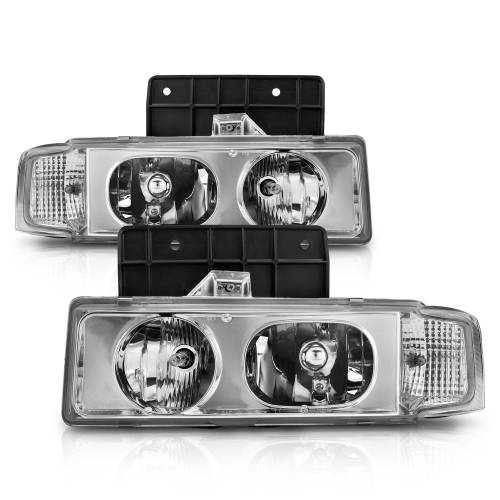 Anzo USA - 111001 | Anzo USA Crystal Headlights Chrome 1pc (1995-2002 Astro Van)