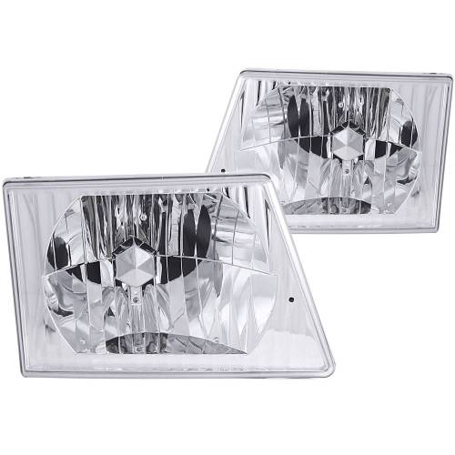 Anzo USA - 111026 | Anzo USA Crystal Headlights Chrome (1992-2004 E150, E250, E350 Econoline)
