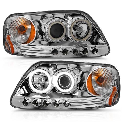 Anzo USA - 111054 | Anzo USA Projector Headlights w/ Halo Chrome 1pc (1997-2003 F150 | 1997-2002 Expedition)