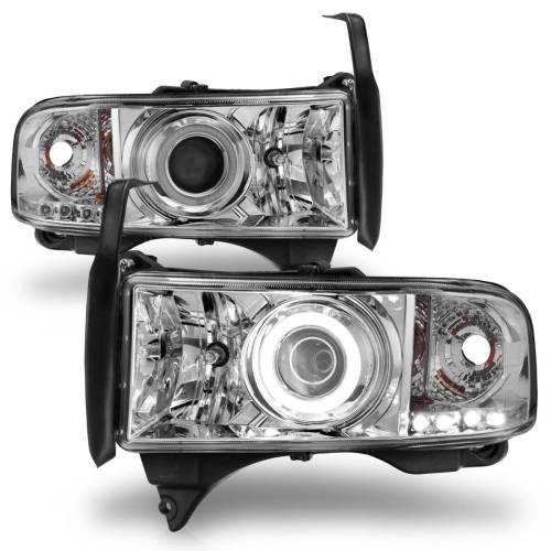 Anzo USA - 111056 | Anzo USA Projector Headlights w/ Halo Chrome (1994-2001 Ram 1500 | 1994-2002 Ram 2500, 3500)