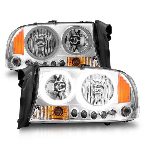 Anzo USA - 111059 | Anzo USA Crystal Headlights Chrome 1pc (1997-2004 Dakota | 1998-2003 Durango)