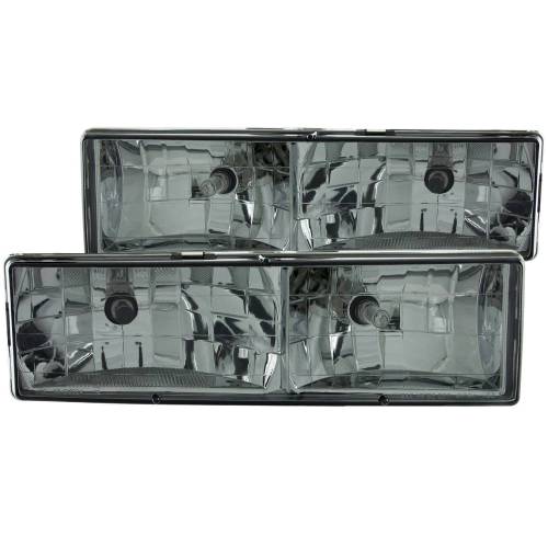 Anzo USA - 111061 | Anzo USA Crystal Headlights w/ Smoke Lens (1988-1998 C,K1500, 2500 | 1988-2000 C,K3500 | 1992-1999 Suburban, Tahoe, Yukon)