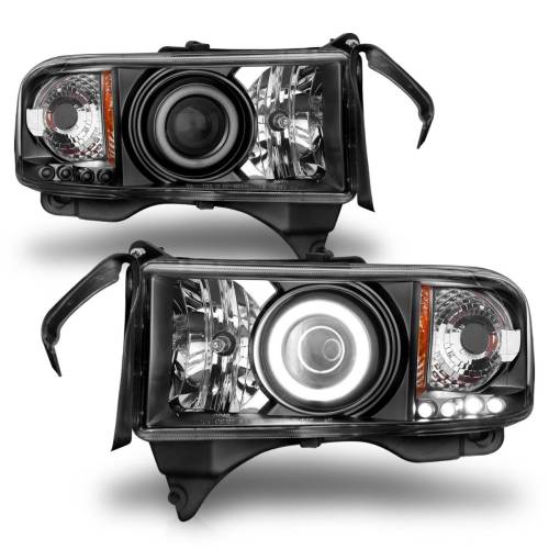 Anzo USA - 111065 | Anzo USA Projector Headlights w/ Halo Black (1994-2001 Ram 1500 | 1994-2002 Ram 2500, 3500)