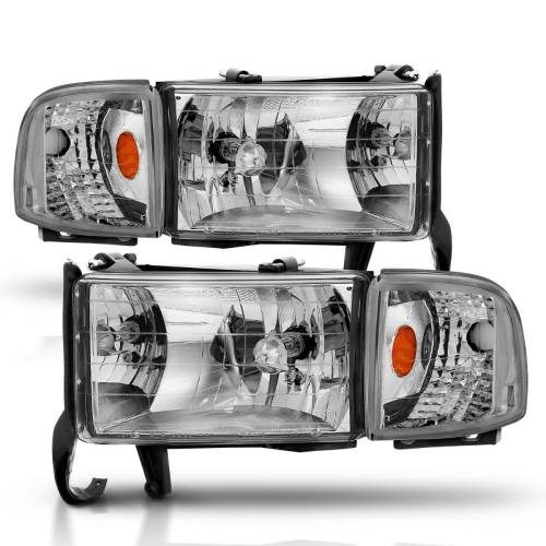 Anzo USA - 111068 | Anzo USA Crystal Headlights Chrome (1994-2001 Ram 1500 | 1994-2002 Ram 2500, 3500)