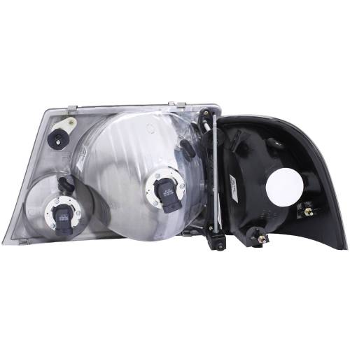 Anzo USA - 111071 | Anzo USA Crystal Headlights Black w/ Corner Lights 2pc (2002-2005 Explorer)