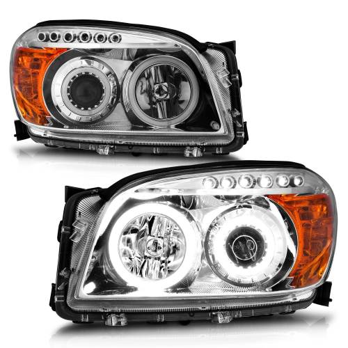 Anzo USA - 111121 | Anzo USA Projector Headlights w/ RX Halo Chrome (2006-2008 Rav4)