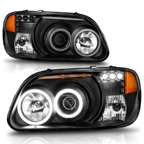 Anzo USA - 111132 | Anzo USA Projector Headlights w/ RX Halo Black 1 pc (1995-2001 Explorer)