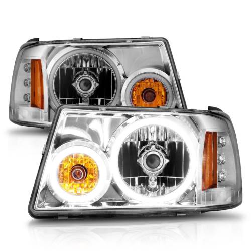 Anzo USA - 111151 | Anzo USA Crystal Headlights w/ RX Halo Chrome 1 pc (2001-2011 Ranger)