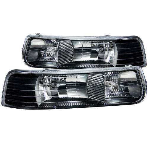 Anzo USA - 111155 | Anzo USA Crystal Headlights Black (1999-2002 Silverado 1500, 2500 | 2001-2002 Silverado 3500 | 2000-2006 Suburban, Tahoe)