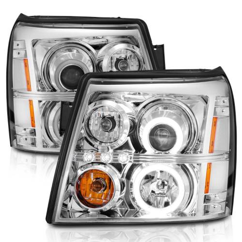 Anzo USA - 111176 | Anzo USA Projector Headlights w/ RX Halo Chrome (2003-2006 Escalade)